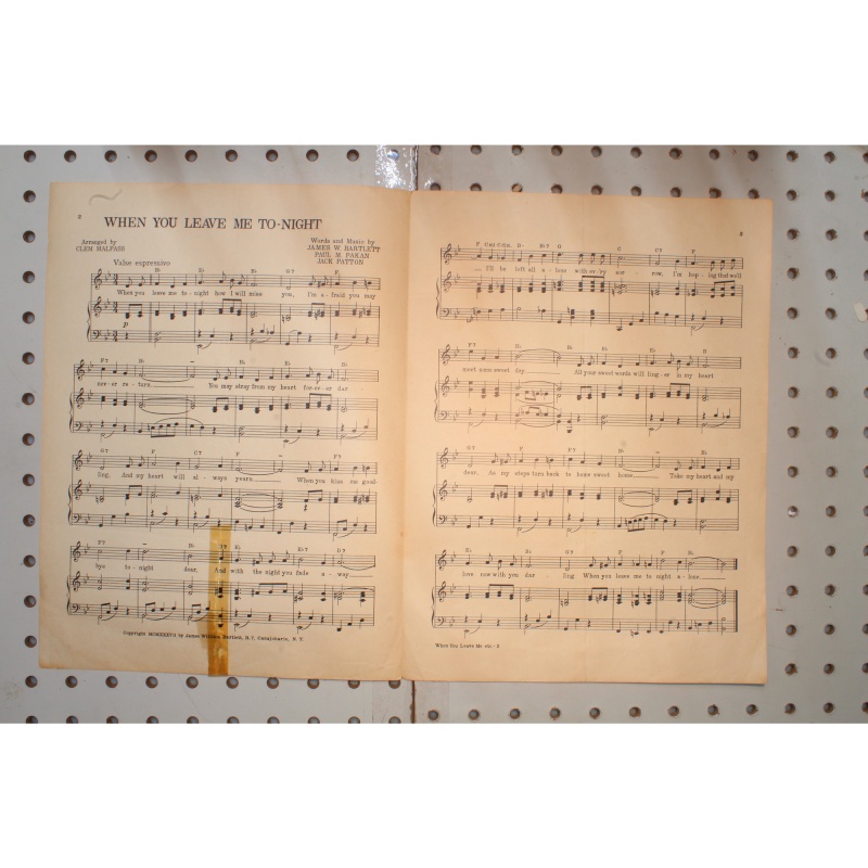 1937 - When you leave me tonight - Sheet Music