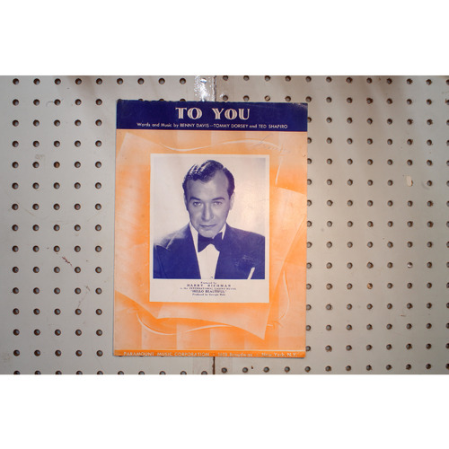1939 - To you Benny Davis Tommy Dorsey - Sheet Music