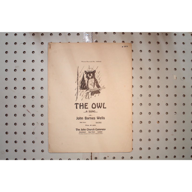 1913 - The owl John Barnes Wells - Sheet Music
