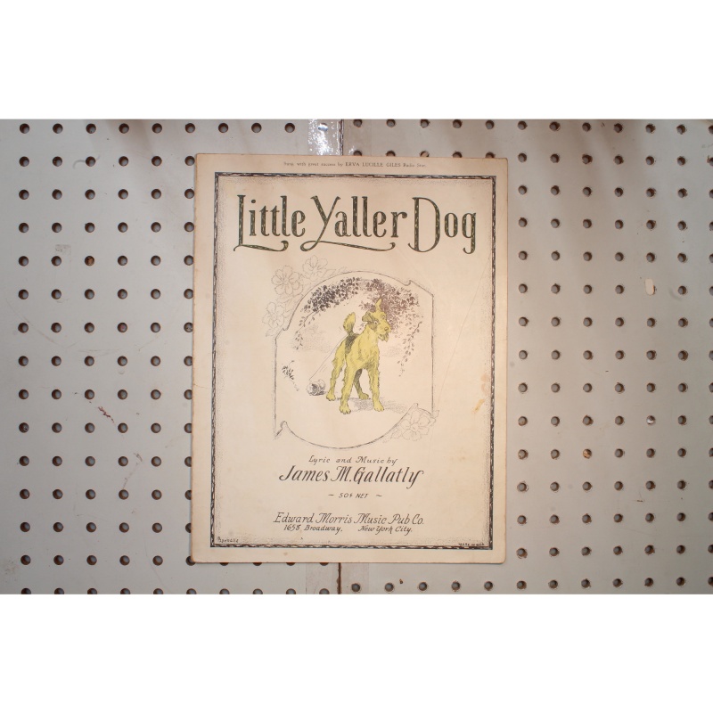 1919 - Little yaller dog - Sheet Music