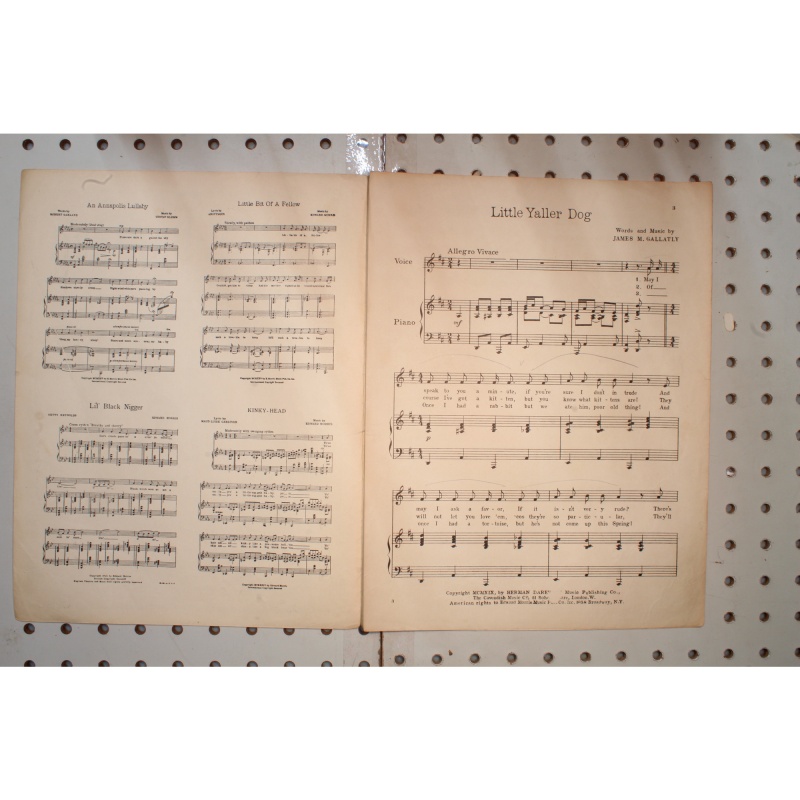 1919 - Little yaller dog - Sheet Music