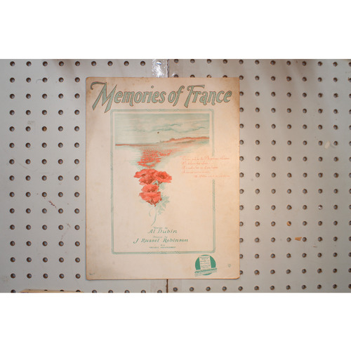 1928 - MEMORIES OF FRANCE BY AL DUBIN AND J RUSSEL ROBINSON - Sheet Music