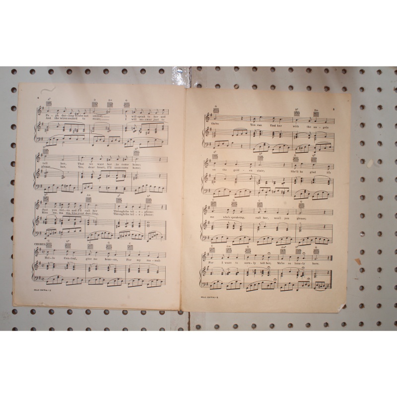 1937 - HELLO CENTRAL , GIVE ME HEAVEN  BY CHAS. K. HARRIS - Sheet Music