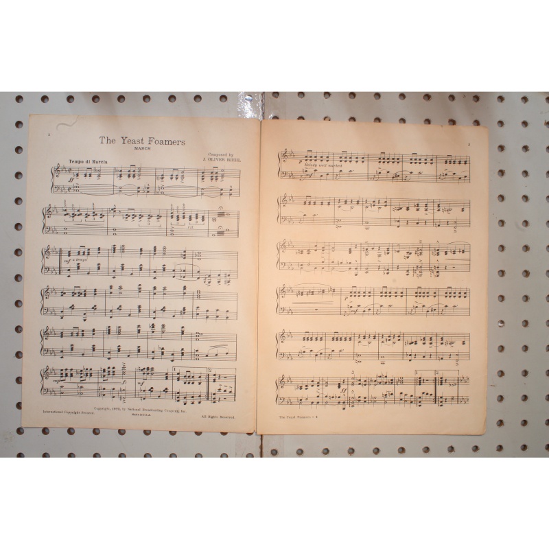 1929 - THE YEAST FOAMERS MARCH - Sheet Music