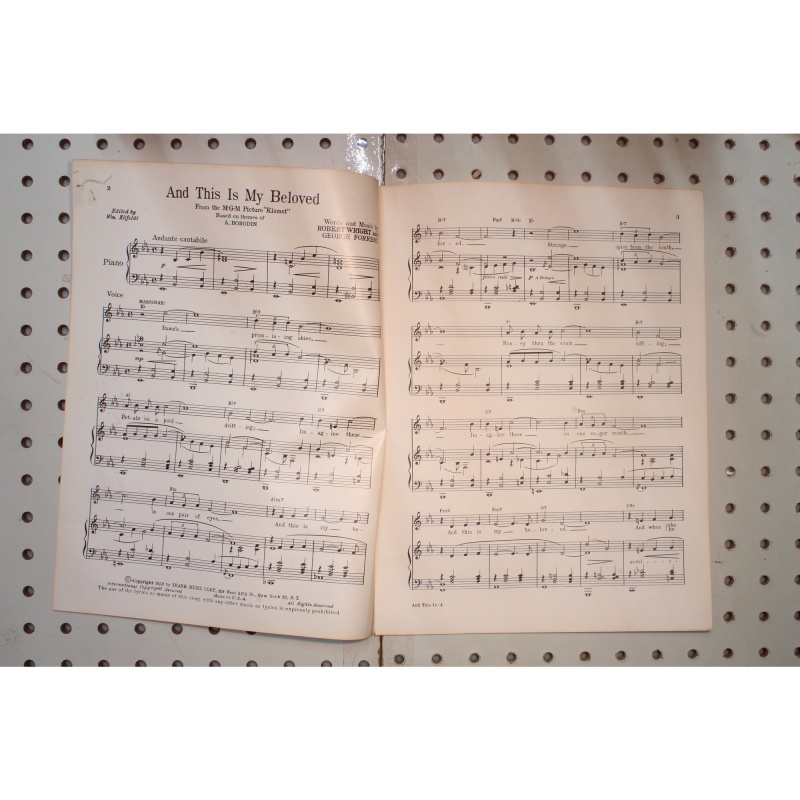 1953 - AND THIS IS MY BELOVED BY ROBERT WRIGHT AND GEORGE FORREST - Sheet Music