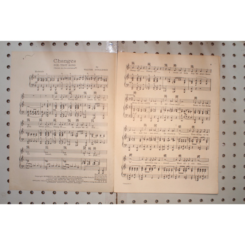 1927 - CHANGES BY WALTER DONALDSON - Sheet Music