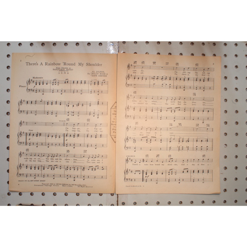 1928 - THERS A RAINBOW ROUND MY SHOULDER BY AL JOLSON , BILLY ROSE AND DAVE DRE