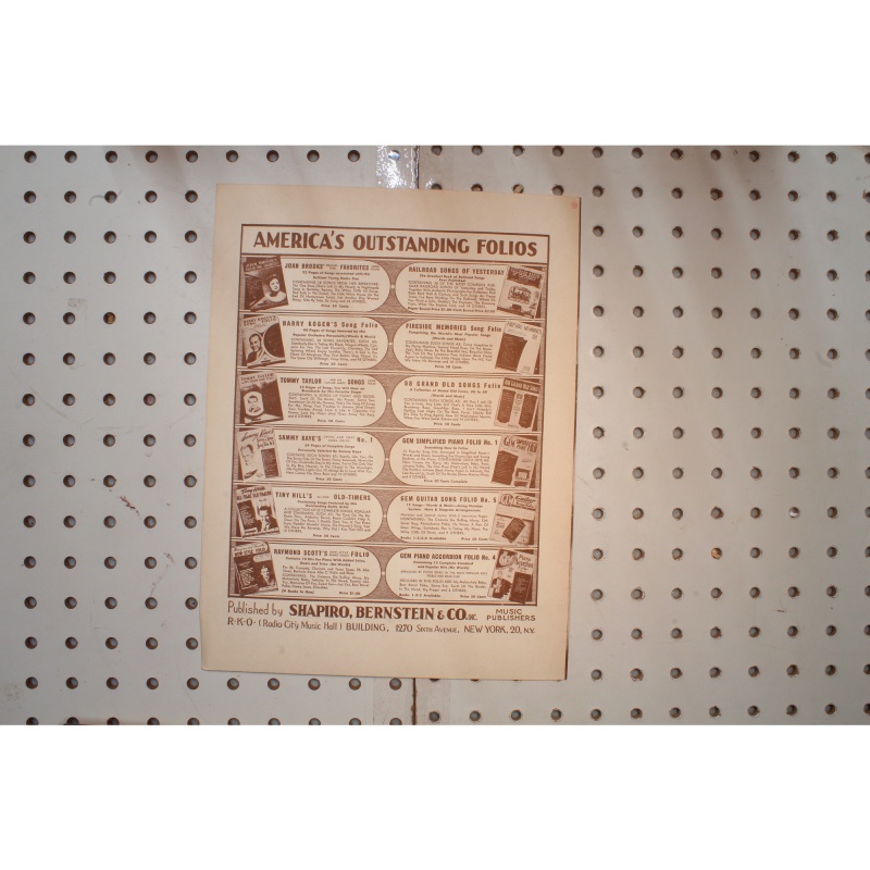 1944 - JUST A PRAYER AWAY BY CHARLES TOBIAS AND DAVID KAPP - Sheet Music