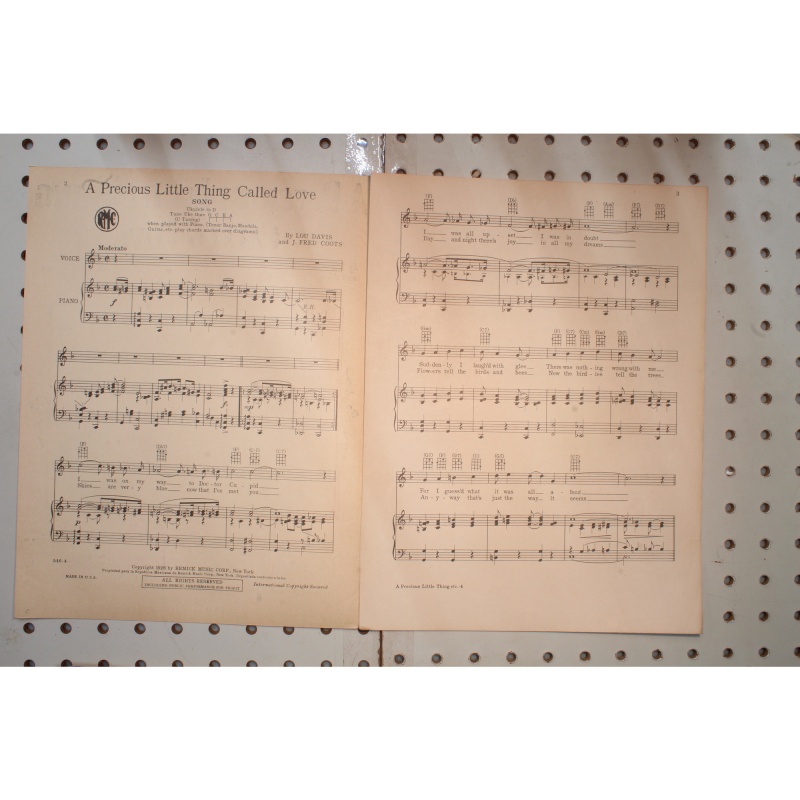 1928 - A PRECIOUS LITTLE THING CALLED LOVE BY LOU DAVIS AND J. FRED COOTS - Shee