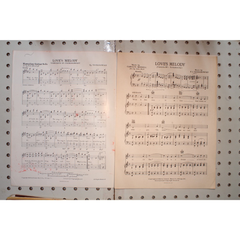 1941 - LOVES MELODY BY CAROLYN MERRILL AND P.I. TSCHAIKOWSKY - Sheet Music
