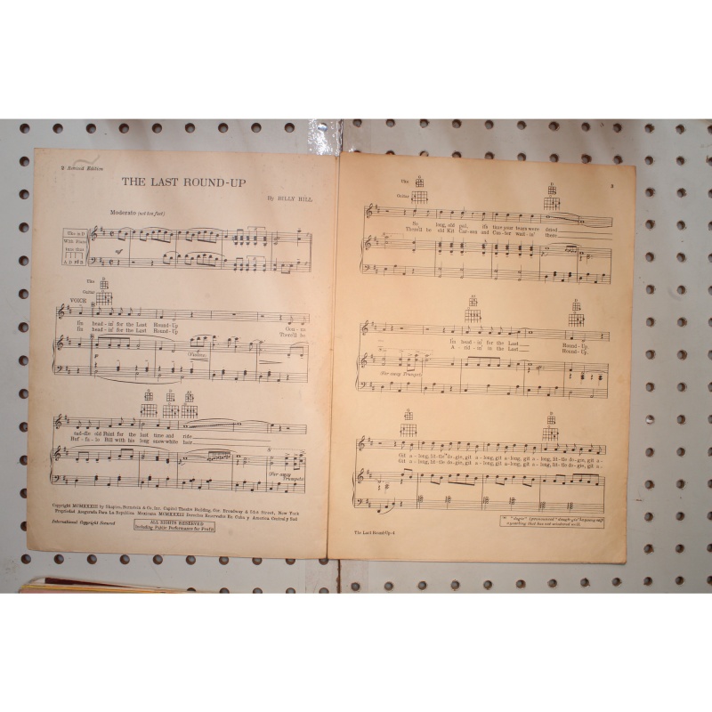 1933 - THE LAST ROUND UP BY BILLY HILL - Sheet Music