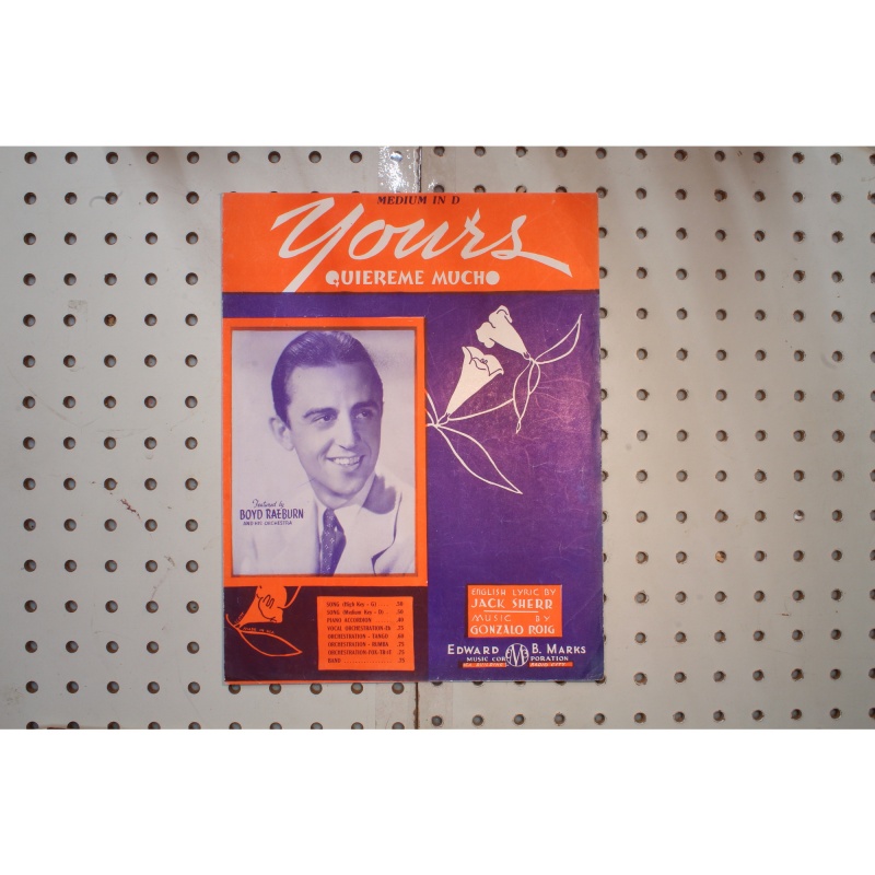 1932 - YOURS BY JACK SHERR AND GONZALO ROIG - Sheet Music