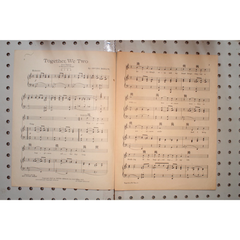 1927 - IRVING BERLINS TOGETHER, WE TWO - Sheet Music