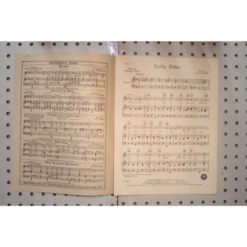 1943 - VICTRY POLKA BY SAMUEL CAHN AND JULE STYNE - Sheet Music