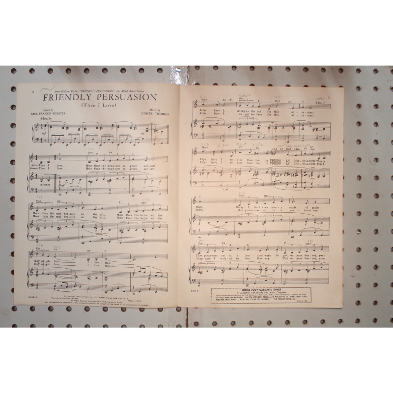 1956 - FRIENDLY PERSUASION ( THEE I LOVE) BY PAUL FRANCIS WEBSTER AND DIMITRI TI