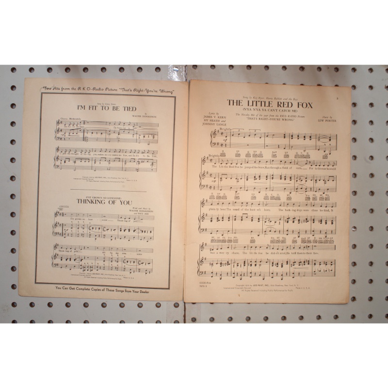 1939 - THE LITTLE RED FOX BY JAMES V. KERN , HY HEATH, JOHNNY LANGE AND LEW PORT