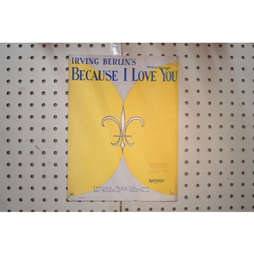 1926 - IRVING BERLINS BECAUSE I LOVE YOU - Sheet Music