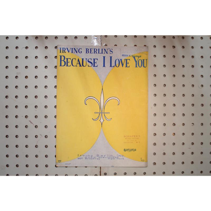 1926 - IRVING BERLIN'S BECAUSE I LOVE YOU - Sheet Music