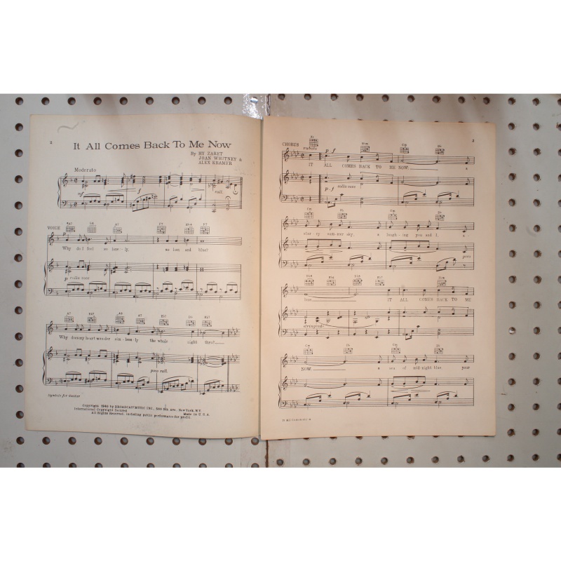 1940 - IT ALL COMES BACK TO ME NOW BY HY ZARET , JOAN WHITNEY AND ALEX KRAMER -