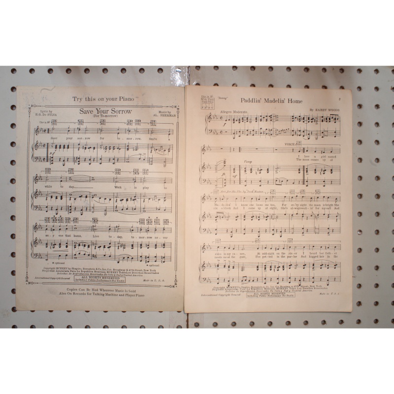 1925 - PADDLIN MADELIN HOME BY HARRY WOODS - Sheet Music