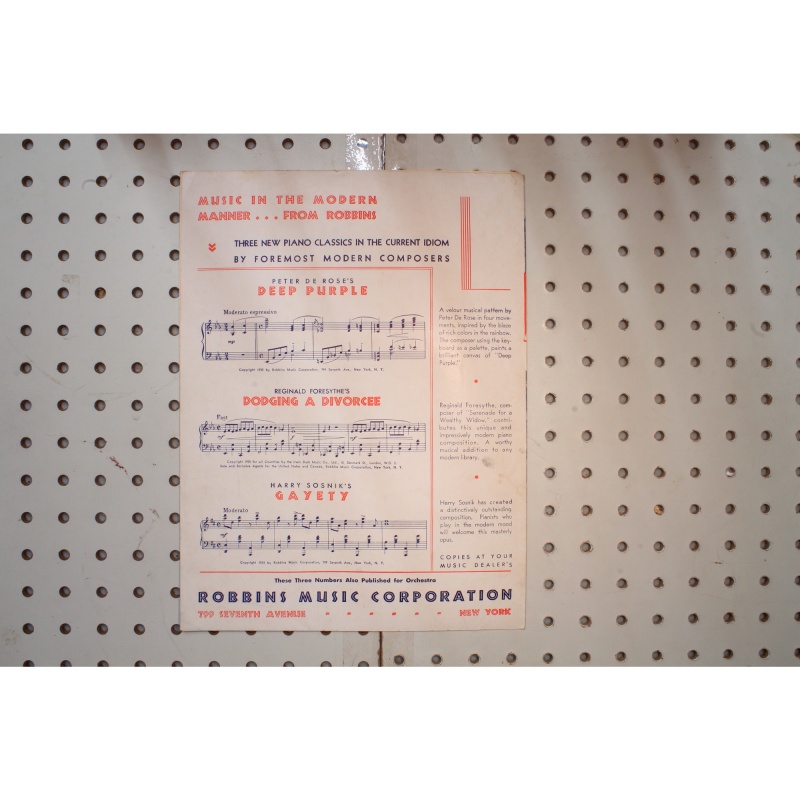 1936 - LOST BY PHIL OHMAN , JOHNNY MERCER AND MACY O. TEETOR - Sheet Music