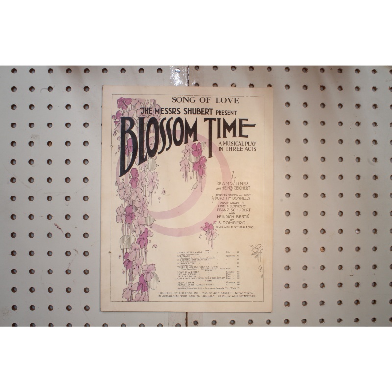 1921 - SONG OF LOVE THE MESSRS SHUBERT BLOSSOM TIME AMUSICAL PLAY IN THREE ACTS
