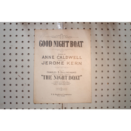 1920 - GOOD NIGHT BOAT ANNECALDWELL, JEROME KERN - Sheet Music