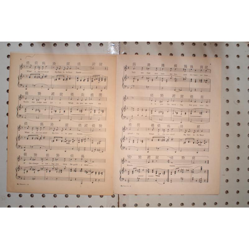 1929 - MY FATE IS IN YOUR HANDS ANDY RAZAF , THOMAS WALLER - Sheet Music