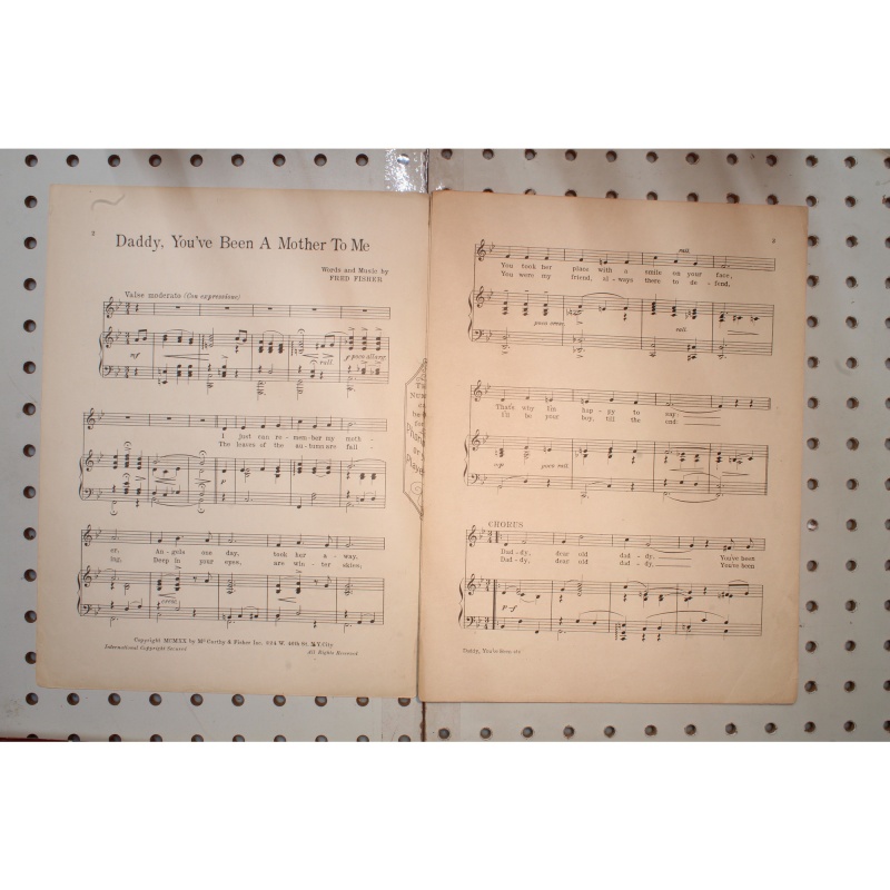 1920 - DADDY YOUVE BEEN A MOTHER TO ME - Sheet Music