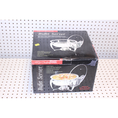 6 quart chafing dish buffet server with tempered glass lid brand-new in box