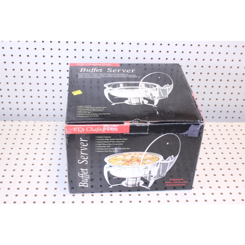6 quart chafing dish buffet server with tempered glass lid brand-new in box