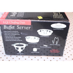 6 quart chafing dish buffet server with tempered glass lid brand-new in box