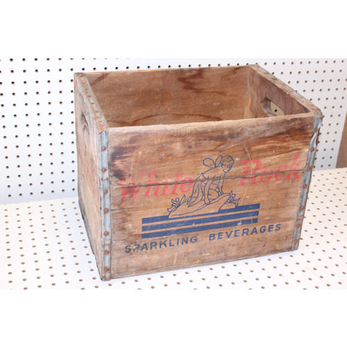 Nice early white rock sparkling beverages wooden crate