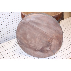 Nice early wooden coverage many barrel/container with metal bands and trim