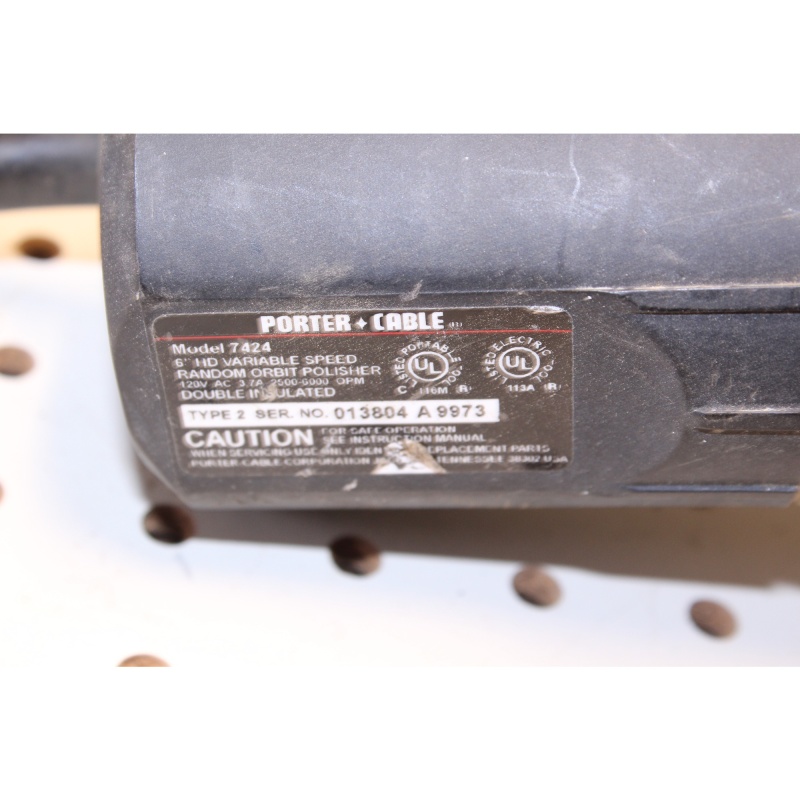 PORTER CABLE 6” RANDOM VARIABLE SPEED ORBITAL POLISHER MODEL 7424