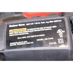  Sears Craftsman Sabre Variable Speed Jig Saw Model #135.17242 5 amp with case