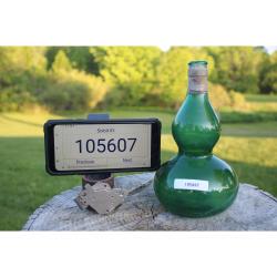 8" Vintage BOTTLE - Green Glass