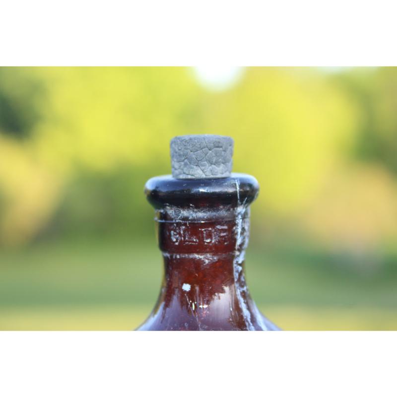 8" Vintage Clorox bottle - Brown Glass