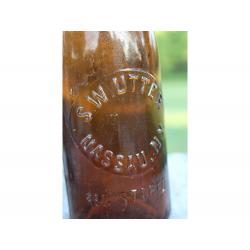 9" Vintage S. W. Utter Nassau N.Y. bottle - Brown Glass