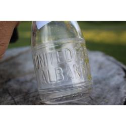 5" Vintage United Farm Albany NY bottle - Clear Glass