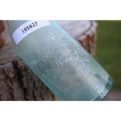 7" Vintage J.G. Byars 1890 No. Hoosik NY bottle - Bluish Glass