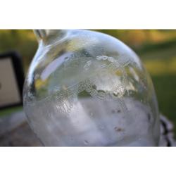 9.5" Vintage Etched design bottle - Clear Glass