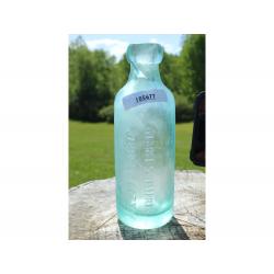 7" Vintage James Burke Jersey City NJ bottle - Bluish Green Glass