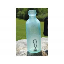 6.5" Vintage Fred ROMP Lansingburgh NY bottle - Bluish Green Glass
