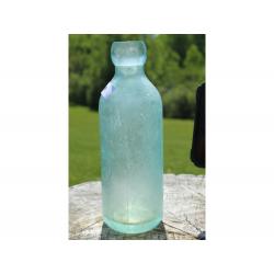 6.5" Vintage FRED ROMP LANSINGBURGH NY bottle - Bluish Green Glass