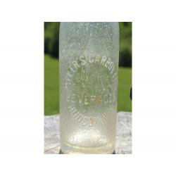 9.5" Vintage Parker's carbonated beverages Hudson NY bottle - Clear Glass