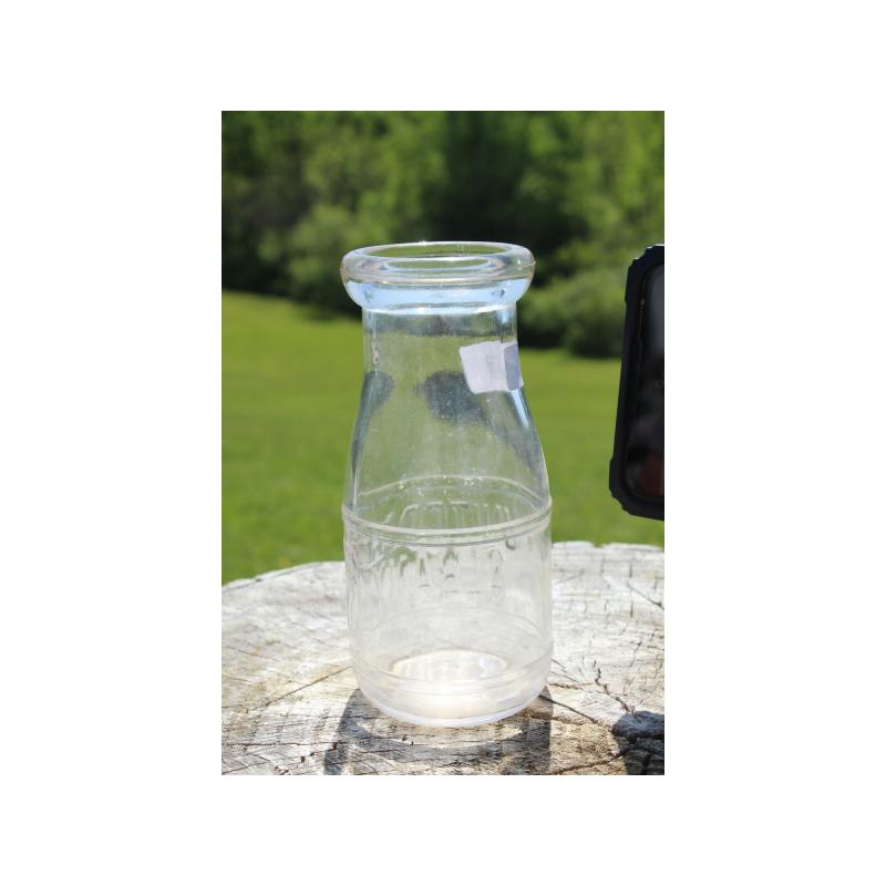 5" Vintage United Farms Albany NY bottle - Clear Glass