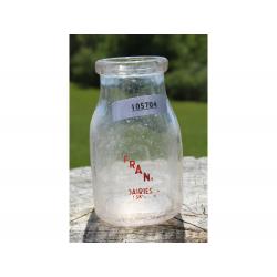 4" Vintage FRAN DAIRIES bottle - Clear Glass