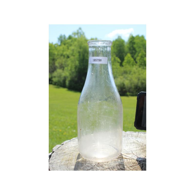 9.5" Vintage Milk bottle - Clear Glass