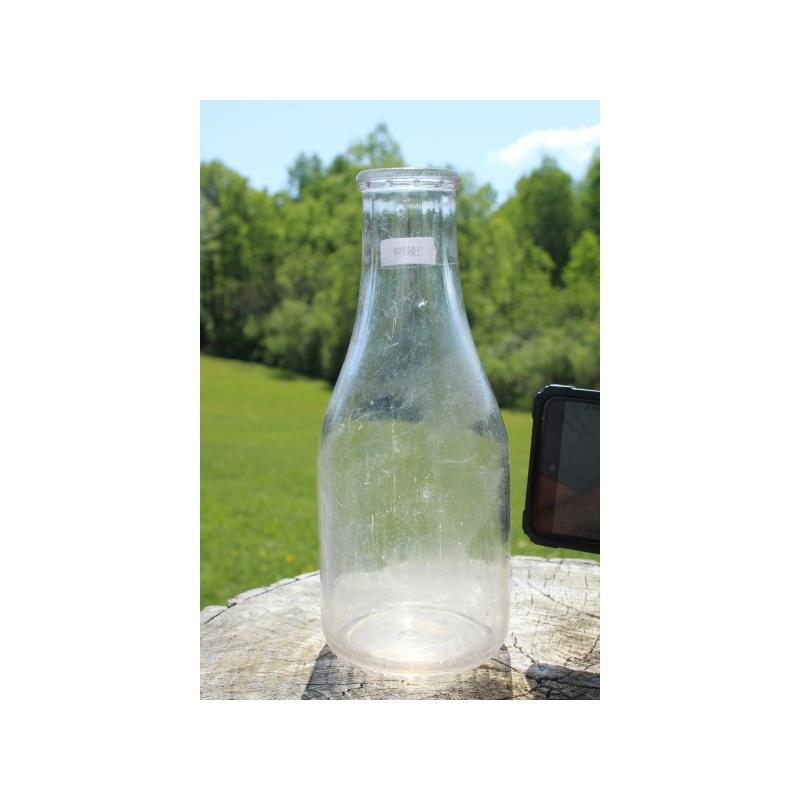 9.5" Vintage Milk bottle - Clear Glass